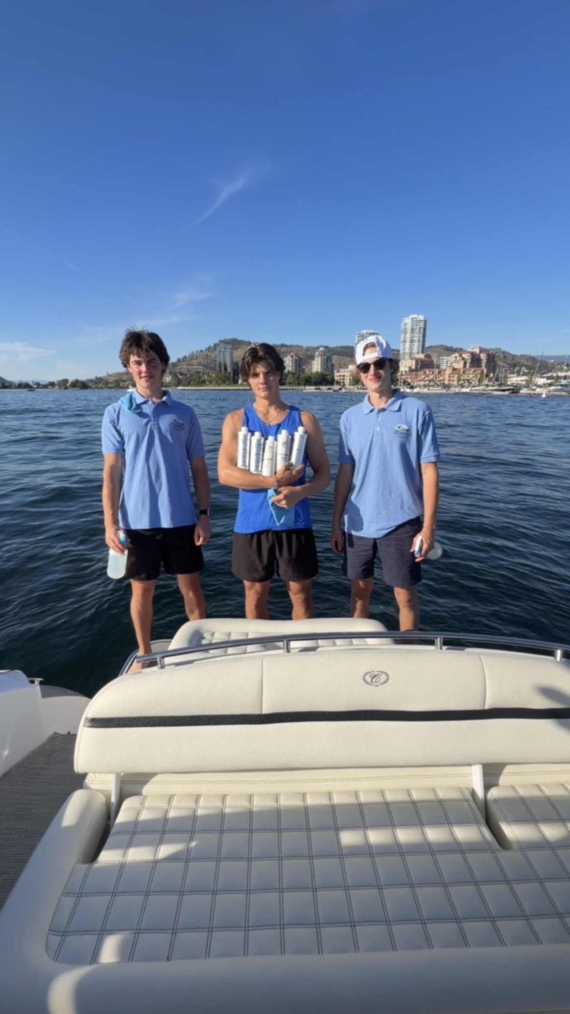 Waveside OKGN crew on the water in Kelowna
